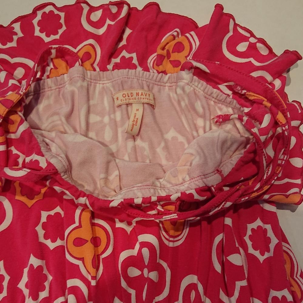 Target Pink Quatrefoil Ruffle Patterned Dress - Picture 3 of 4